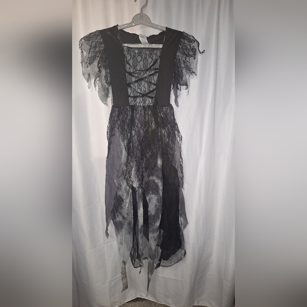 Kids Black and Gray Lace Halloween Costume Dress
